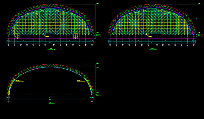 泊头跨度110米，拱高35_7米煤棚网架
